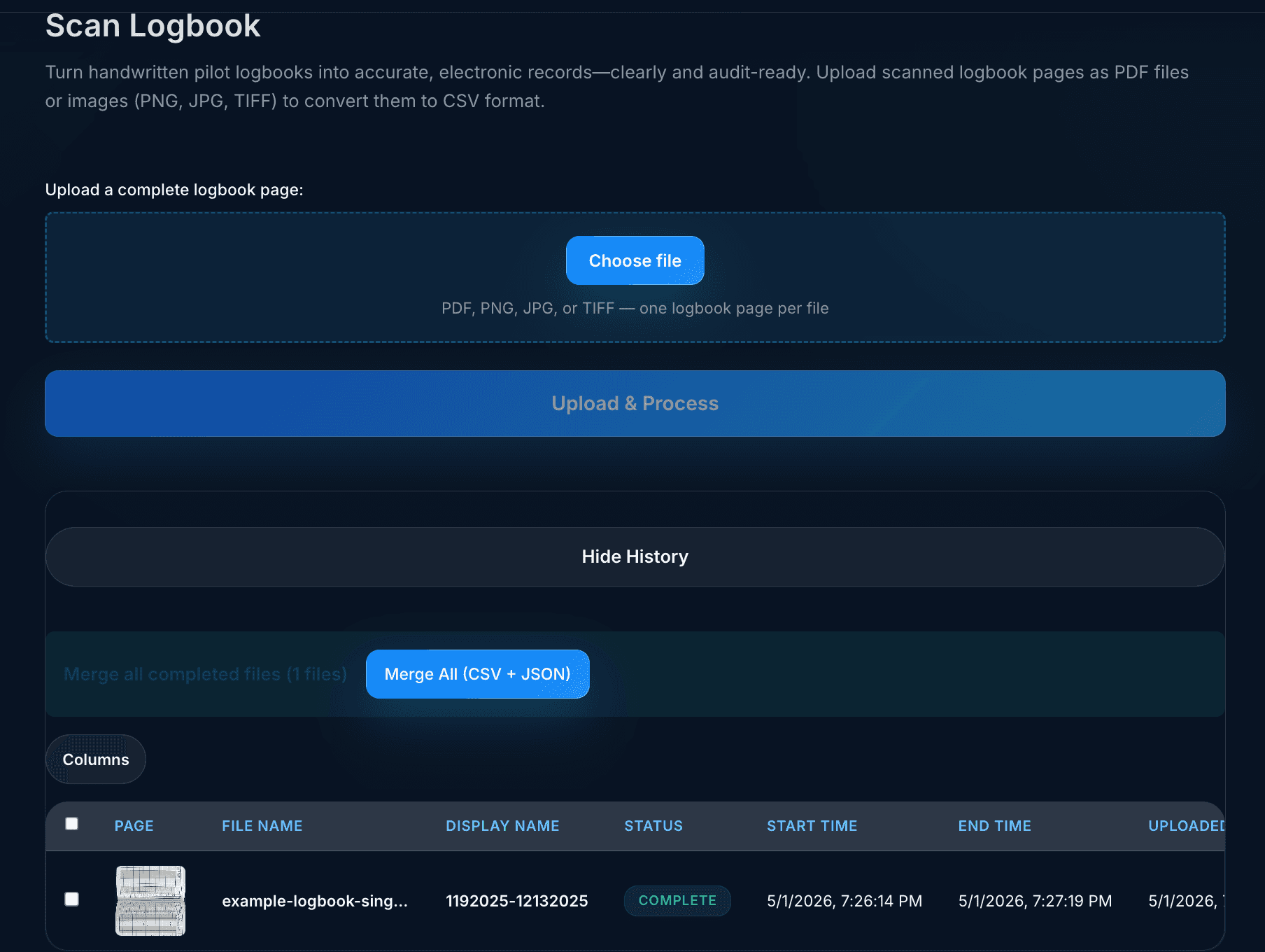 Scan feature screenshot